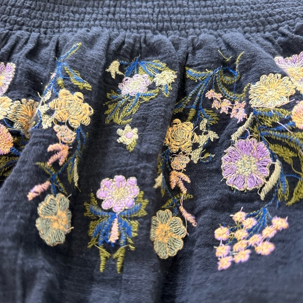 FREE PEOPLE Navy Saachi Smocked Top (101) - Picture 6 of 8